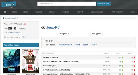 torrent9 nouvelle adresse 2022.